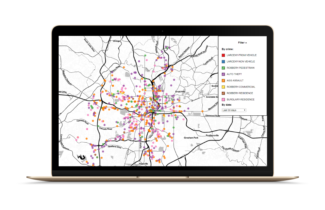 Screengrab of Atlanta crime blotter